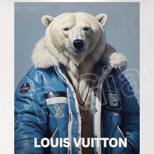 Louis Vuitton Art Chill Bear 11x14 Print Great Gift for Louis Vuitton Fans